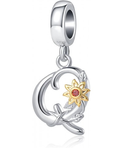 Letter A-Z Initial Charms Sunflower Birthday Alphabet Bead Charms for Bracelets Necklaces Q $7.41 Bracelets