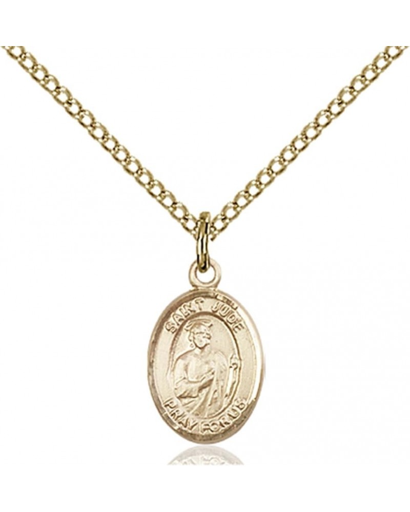 14KT Gold Filled Catholic Patron Saint Petite Charm Medal, 1/2 Inch Saint Jude Thaddeus $42.50 Pendants