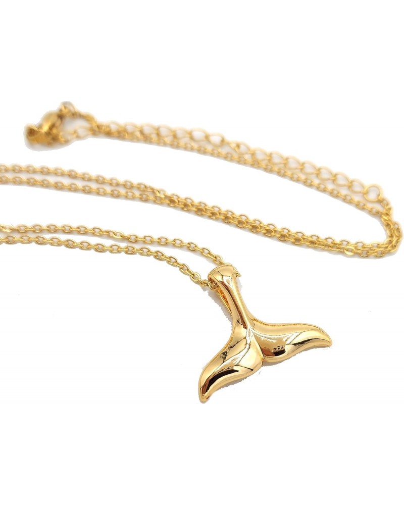 Whale Tail [GOLD] Plated Necklace Water Fish Ocean Majestic Sea Creature Nature Marine Wildlife $9.82 Necklaces