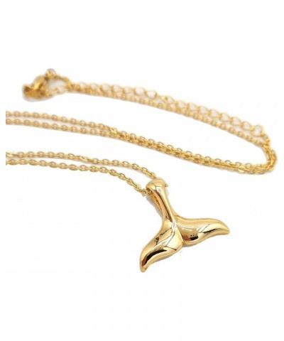 Whale Tail [GOLD] Plated Necklace Water Fish Ocean Majestic Sea Creature Nature Marine Wildlife $9.82 Necklaces