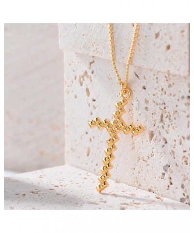 Cross Necklace for Women 14K Gold Plated Cubic Zirconia Cross Pendant Necklaces Christian Jewelry Gifts for Women Splicing $7...