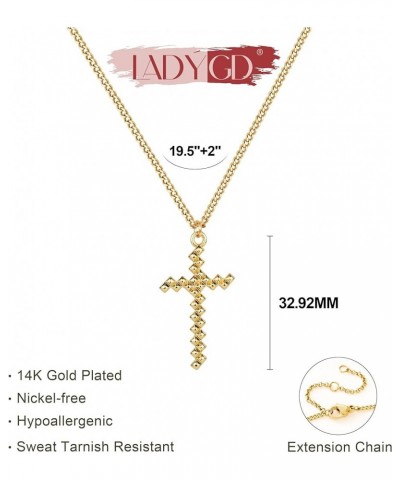 Cross Necklace for Women 14K Gold Plated Cubic Zirconia Cross Pendant Necklaces Christian Jewelry Gifts for Women Splicing $7...