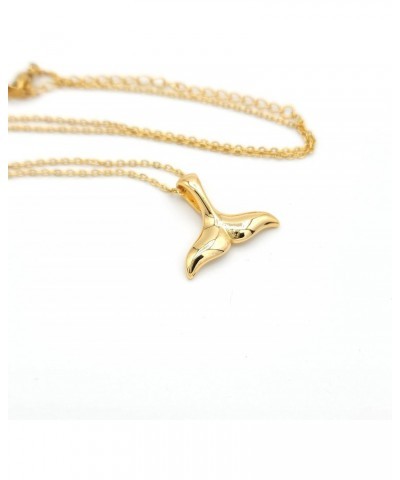 Whale Tail [GOLD] Plated Necklace Water Fish Ocean Majestic Sea Creature Nature Marine Wildlife $9.82 Necklaces