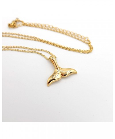 Whale Tail [GOLD] Plated Necklace Water Fish Ocean Majestic Sea Creature Nature Marine Wildlife $9.82 Necklaces