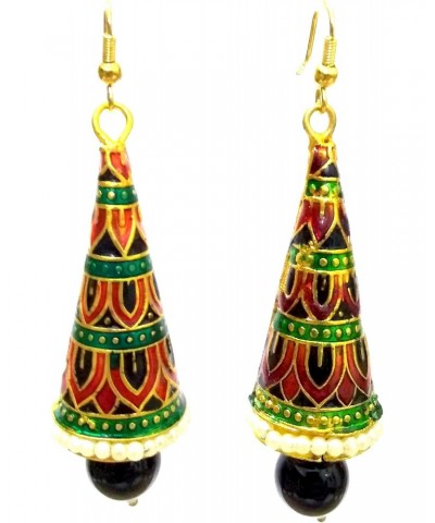 Meenakari Minakari Enamel Paint Golden Handmade Earring Bali Jhumki Jhumka Jewelry Ethnic Drop Dangle Long Chandelier ni-295 ...