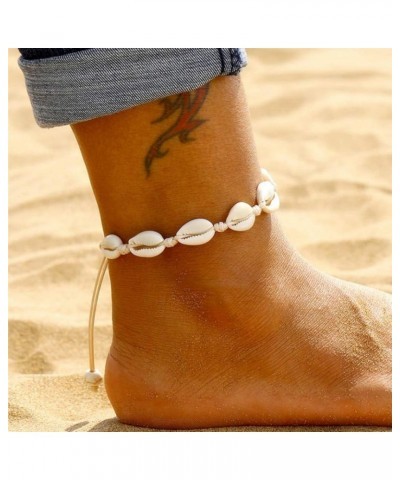 Boho Shell Choker Necklace Beach Puka Seashell Necklaces Adjustable Rope Jewelry with Anklets for Women and Girls A Ivory 1 $...