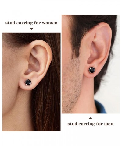 Black Moissanite Stud Earrings for Mens/Women Hypoallergenic Earrings 925 Sterling Silver Lab Created Diamond Round/Cushion H...