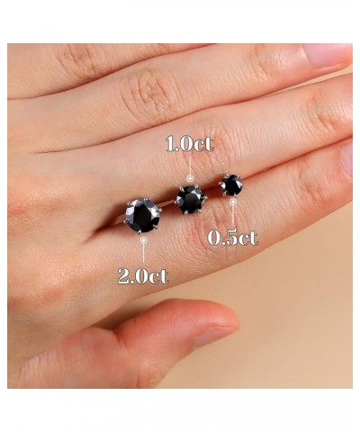 Black Moissanite Stud Earrings for Mens/Women Hypoallergenic Earrings 925 Sterling Silver Lab Created Diamond Round/Cushion H...