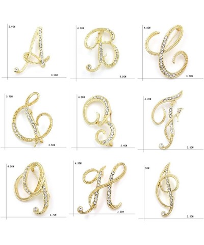 Letter Brooch Pins Initial Rhinestone Brooch for Women Crafts,Rhinestone Crystal Lapel Pin Brooches Gold A-Z 26 Letters 1PCS-...