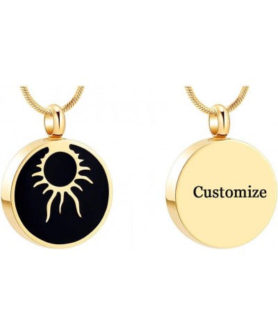 Eye of the Sun Cremation Necklace for Ashes Stainless Steel Urns Necklace for Ashes Keepsake Ash Pendant for Loved One Memori...