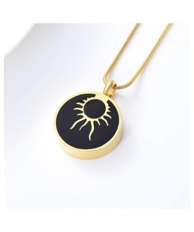 Eye of the Sun Cremation Necklace for Ashes Stainless Steel Urns Necklace for Ashes Keepsake Ash Pendant for Loved One Memori...