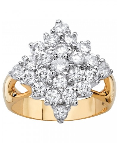 PalmBeach Yellow Gold-plated Round Cubic Zirconia Diamond Shaped Cluster Ring Sizes 6-10 $23.39 Rings