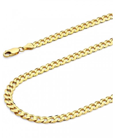 14K Solid Gold Beveled Cuban Link Curb Chains (Select Options) 8.5 Inches Yellow Gold $520.41 Necklaces