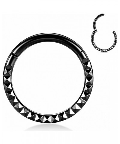 16G 18G 20G 6mm7mm 8mm 10mm Stainless-Steel L-Shape Septum-Clicker Hinge Nose-Ring-Hoop-Studs:Lip Eyebow Segment Ring Daith R...