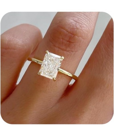 Gold Diamond Rings for Women Dainty Gold Engagement Rings | Round | Oval | Peal | Rectangle Cut Solitaire Cubic Zirconia CZ W...