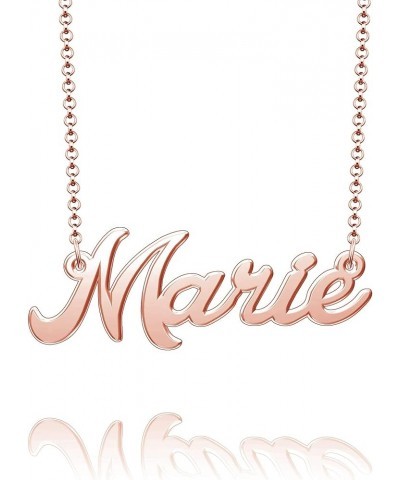 Sterling Silver Pendant Customized Plate Personalized Name Necklace Gift for Women Couple Marie Rose Gold $10.49 Necklaces