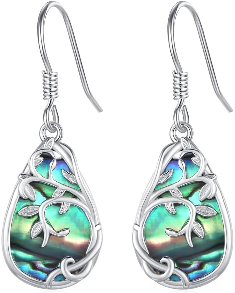 S925 Sterling Silver Mountain Dangle Drop Hook Earrings for Women Girls Abalone Shell Mountain Range Dangling Earrings Mounta...