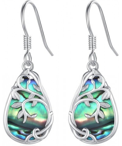 S925 Sterling Silver Mountain Dangle Drop Hook Earrings for Women Girls Abalone Shell Mountain Range Dangling Earrings Mounta...