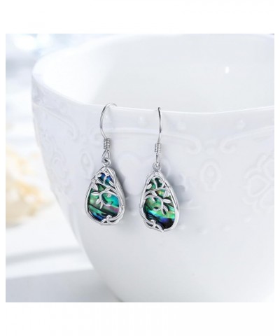 S925 Sterling Silver Mountain Dangle Drop Hook Earrings for Women Girls Abalone Shell Mountain Range Dangling Earrings Mounta...