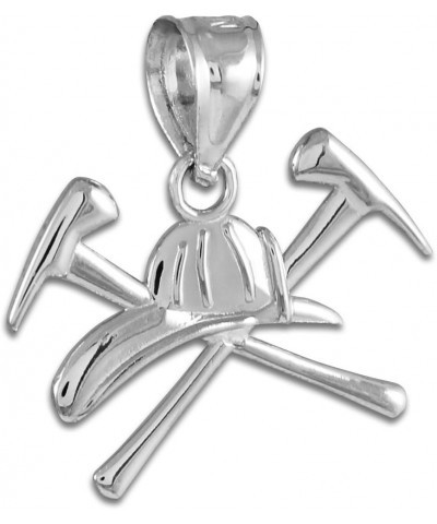 Fine .925 Sterling Silver Firefighter Axes & Helmet Charm Fire Department Pendant $11.65 Pendants