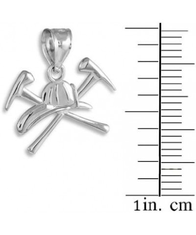 Fine .925 Sterling Silver Firefighter Axes & Helmet Charm Fire Department Pendant $11.65 Pendants