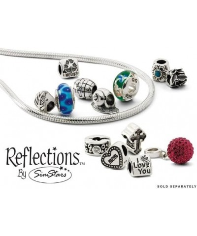 Reflections Sterling Silver Black Leather Lobster Clasp Bead Bracelet 7.75 Inch $18.19 Bracelets