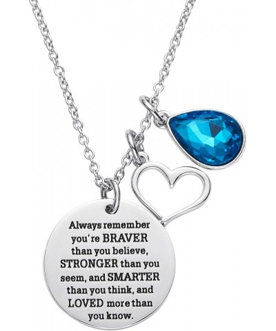 You Are Braver Than You Believe Awareness Necklace Birthstone Graduation Gift Best Friend Encouragement Gifts … March $8.47 N...