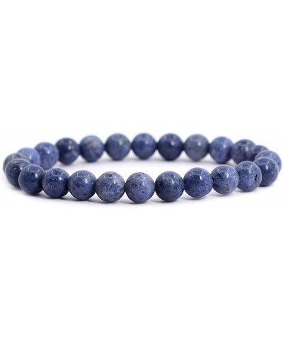 Gem Semi Precious Gemstone 8mm Round Beads Stretch Bracelet 7 Inch Unisex Blue Sponge Coral $7.97 Bracelets