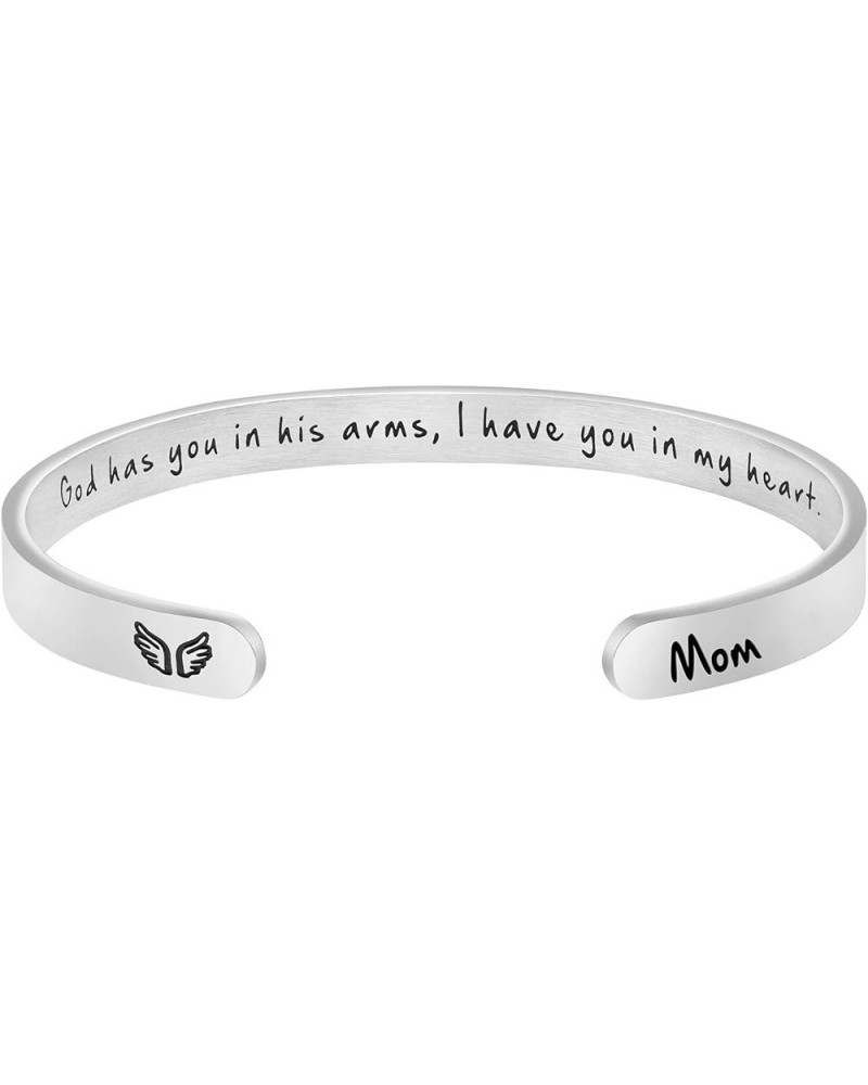 Memorial Gifts for Loss of Mom Dad In Memory of Jewelry Sympathy Bracelet Bereavement Cuff Secret Message Engraved Grief Gift...