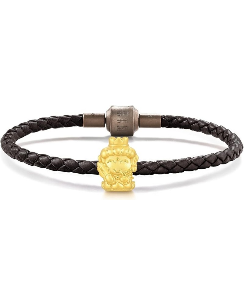 999 24K Solid Gold Zodiac Guardian Buddha Mini Charm Bracelet for Women and Men Buddha for Zodiac Ox & Tiger $86.00 Bracelets