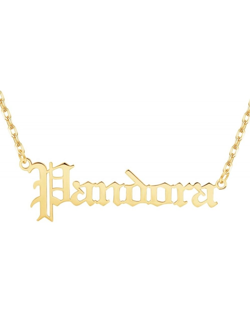 Personalized Old English Font Name Necklace, 18K Gold Plated Custom Made Number Necklace, Dainty Gift for Mother Gold $13.71 ...