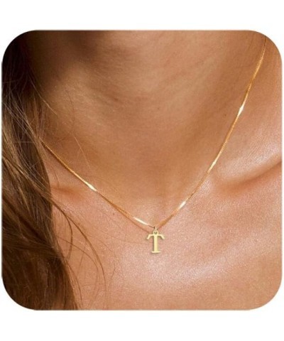 Gold/Silver Initial Necklace for Women Girls 14K Gold Plated Dainty Letter Necklace Tiny Silver Initial Pendant Name Necklace...