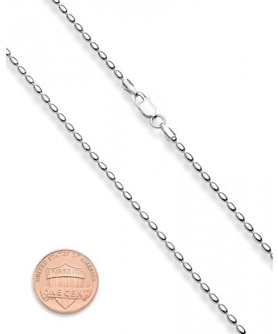 Italian 925 Sterling Silver Oval Bead Ball Chain Necklace Made in Italy Length 30 Inches $16.45 Necklaces