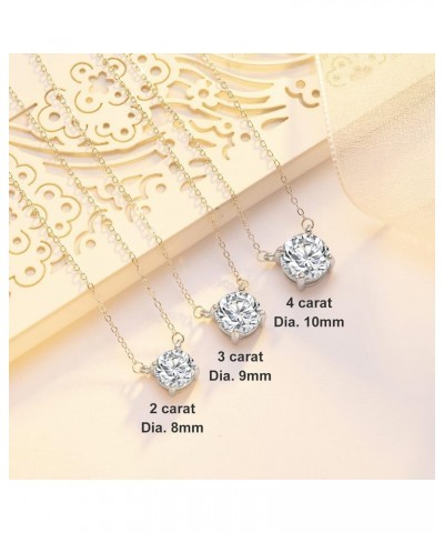 1-4CT Moissanite 4P Pendant Necklace for Women, 1-4CT D-F Color Ideal Cut 925 Sterling Silver Solitaire Diamond Necklace with...