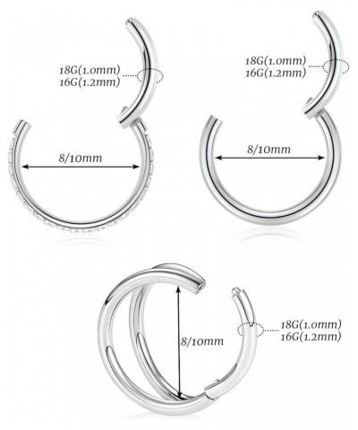 2 Pcs Nose Rings 20G 18G 16G 14G 12G 10G 8G Surgical Steel Piercing Rings for Nose Septum Cartilage Helix Tragus Conch Rook D...