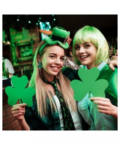 St. Patrick's Day Earrings Irish Wooden Dangle Earrings Green Clover Drop Earrings for Women Girls K $7.83 Earrings