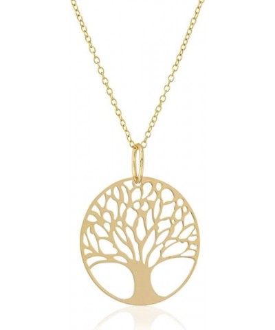 Adabele 1pc Authentic Sterling Silver Tree of Life Disk Immortality Growth Strength Wishbone Lucky Pendant Necklace Hypoaller...