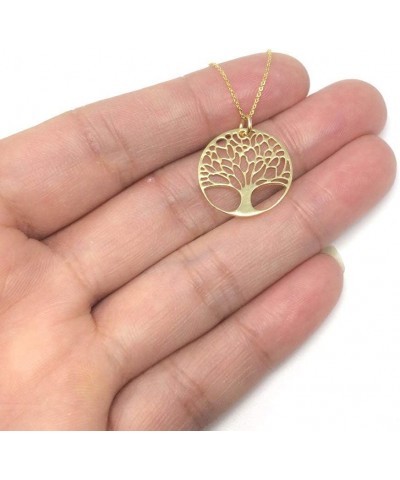 Adabele 1pc Authentic Sterling Silver Tree of Life Disk Immortality Growth Strength Wishbone Lucky Pendant Necklace Hypoaller...