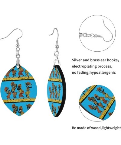 Fashion Copper Plated Silver Earring MDF Wood Drop/Leaf Lightweight Earrings Multi 24 $6.83 Earrings