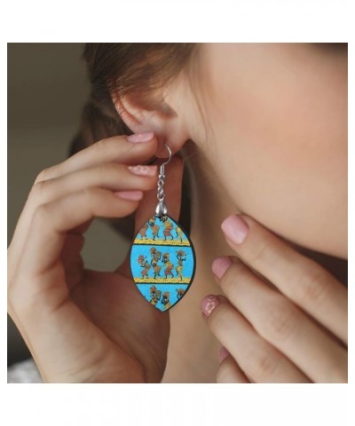 Fashion Copper Plated Silver Earring MDF Wood Drop/Leaf Lightweight Earrings Multi 24 $6.83 Earrings