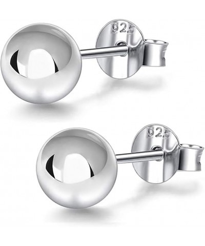 Charmsy 925 Sterling Silver Light-Weight Classic Hammered Round Ball Stud Earrings for Women Teen 7mm 8mm 9mm 10mm 11mm 7mm-C...