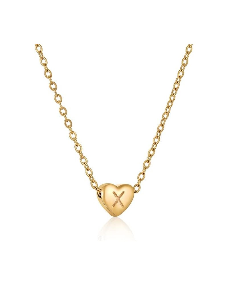 Initial Heart Pendant Necklaces, Tiny 14K Gold Plated Personalized Letter Heart Pendant Necklaces, Dainty Jewelry Gifts Lette...