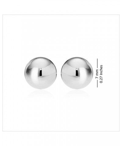 Charmsy 925 Sterling Silver Light-Weight Classic Hammered Round Ball Stud Earrings for Women Teen 7mm 8mm 9mm 10mm 11mm 7mm-C...