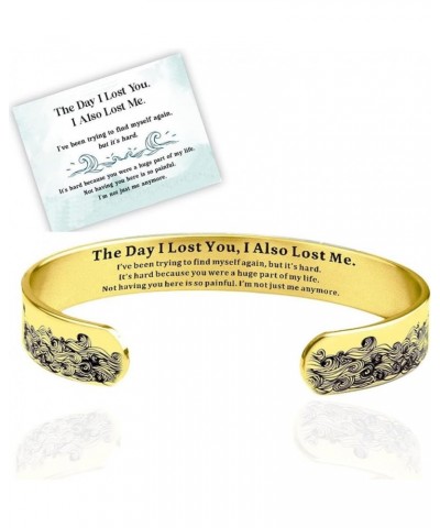 The Day I Lost You Bracelet Engraved Memorial Bracelet for Loss of Loved Inspirational Cuff Bangle Wave Bracelet Jewelry Gift...