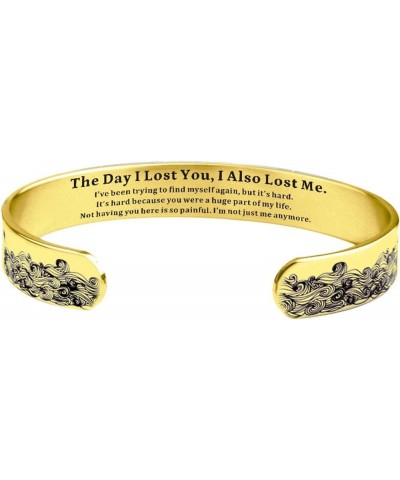 The Day I Lost You Bracelet Engraved Memorial Bracelet for Loss of Loved Inspirational Cuff Bangle Wave Bracelet Jewelry Gift...