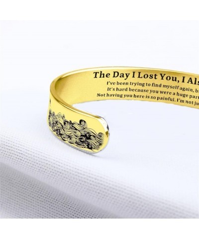 The Day I Lost You Bracelet Engraved Memorial Bracelet for Loss of Loved Inspirational Cuff Bangle Wave Bracelet Jewelry Gift...