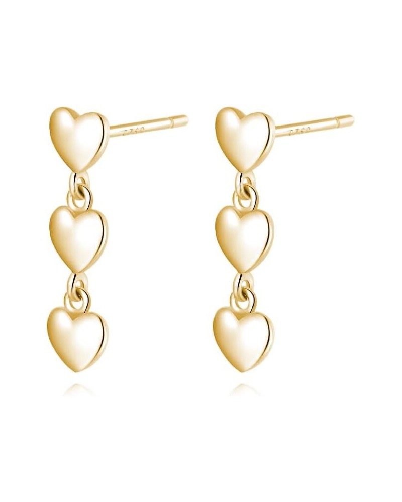 Solid 925 Sterling Silver Love Heart Stud Earrings for Women Girls Tiny Heart Stud Earrings Small Studs B-18K Gold $10.25 Ear...