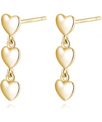 Solid 925 Sterling Silver Love Heart Stud Earrings for Women Girls Tiny Heart Stud Earrings Small Studs B-18K Gold $10.25 Ear...