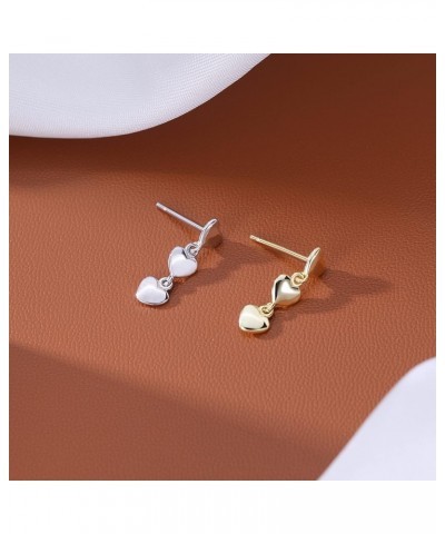 Solid 925 Sterling Silver Love Heart Stud Earrings for Women Girls Tiny Heart Stud Earrings Small Studs B-18K Gold $10.25 Ear...