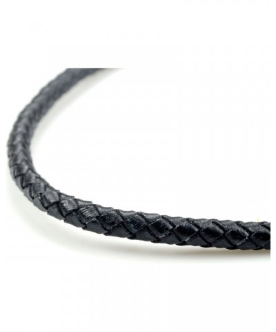 2 Pc Black Red Braided Leather Cord Rope Necklace Chain Clasp 4mm 19inch $9.35 Necklaces